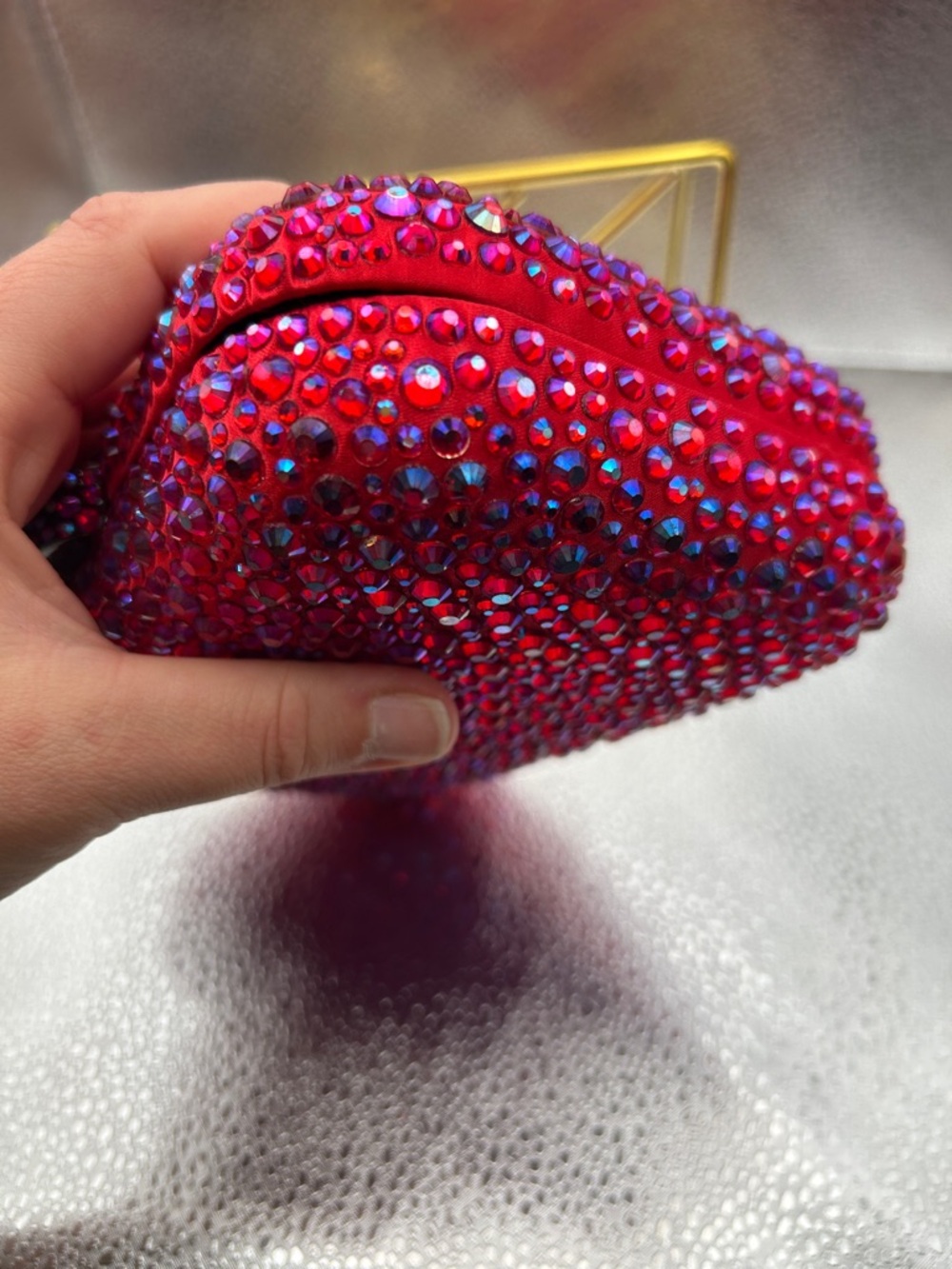 OLGA BERG Casey Hot Fix Crystal Clutch - Fuchsia - Picture 10 of 13